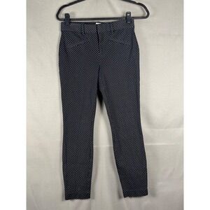 Gap Signature Skinny Ankle Pants Womens 0 Black Polka Dot Stretch Trousers